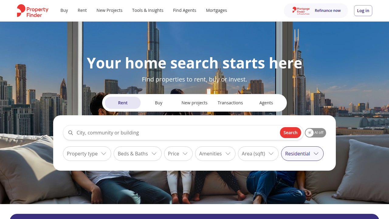 Property Finder, a leading aggregator for luxury and polished property listings in Dubai.