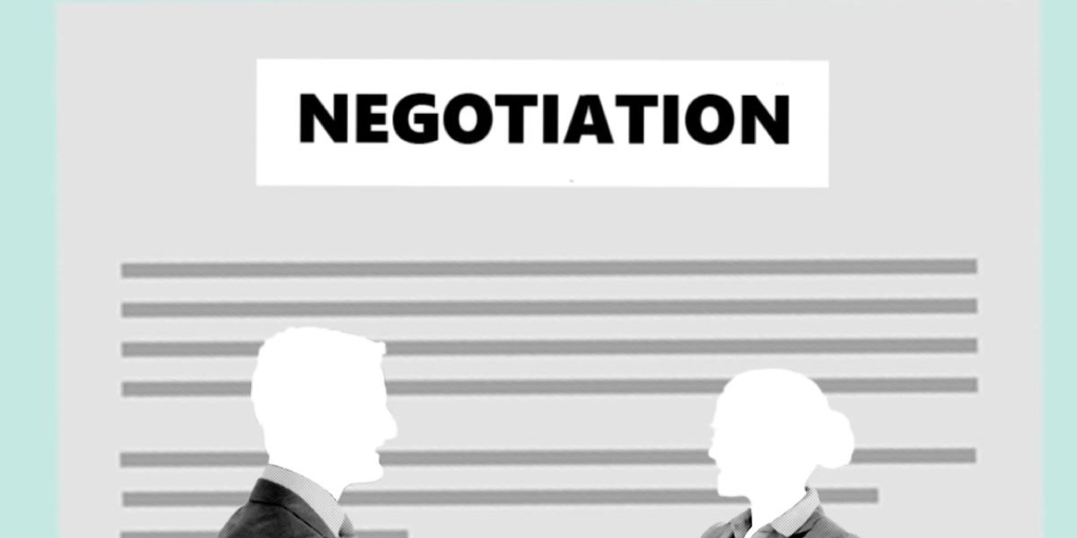 A confident individual engaging in a negotiation, illustrating the leverage investors have when discussing commission fees.